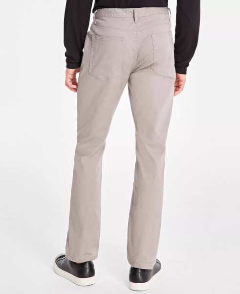 Men's Five-Pocket Straight-Fit Twill Pants, Created for Modazone Wallstreet Grey - 2