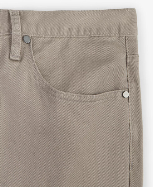 Men's Five-Pocket Straight-Fit Twill Pants, Created for Modazone Wallstreet Grey - 3