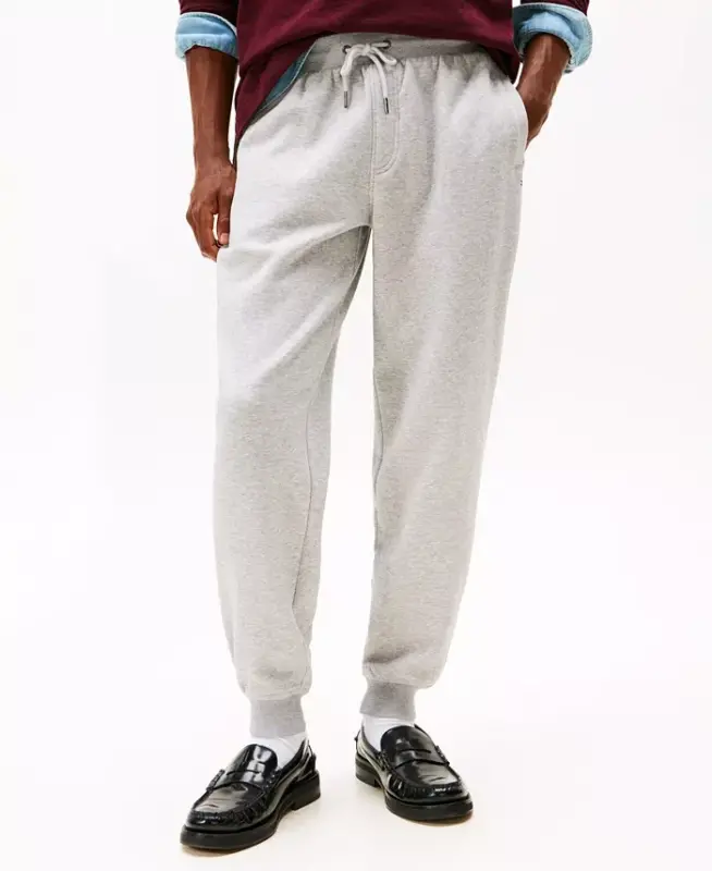 Men's Flag Logo Sweatpants-Light Grey Heather - TOMMY HILFIGER