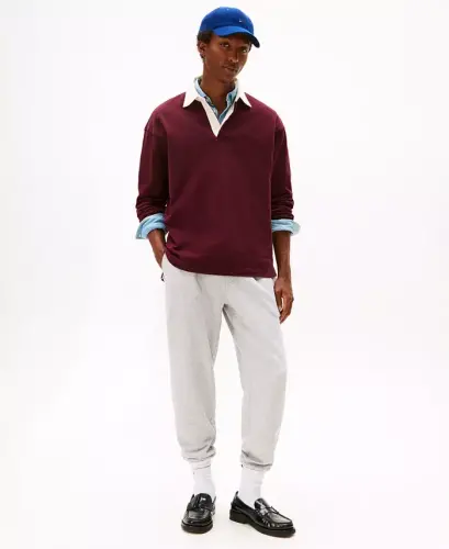 Men's Flag Logo Sweatpants-Light Grey Heather - TOMMY HILFIGER (1)