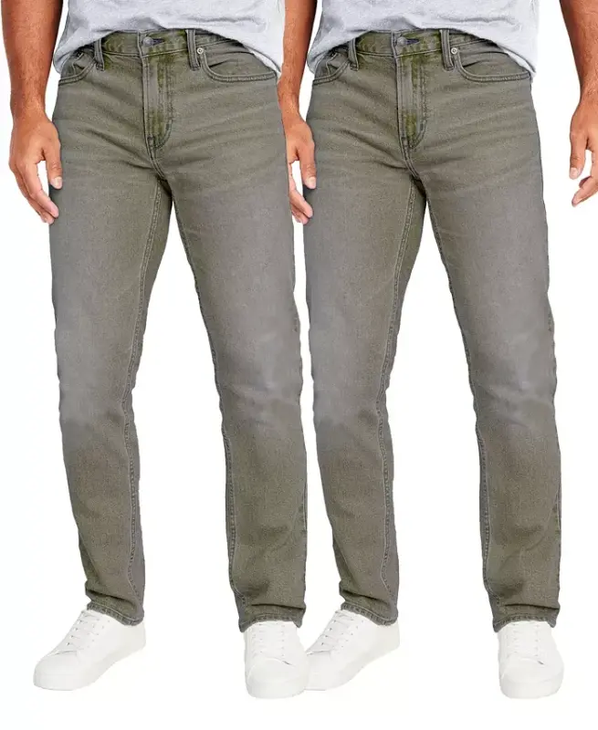 Men's Flex Stretch Slim Straight Jeans, Pack of 2 - BLU ROCK