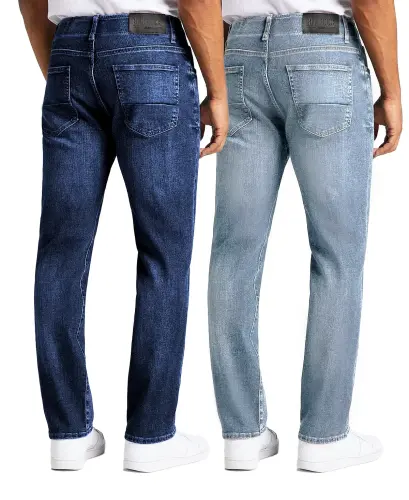 Men's Flex Stretch Slim Straight Jeans, Pack of 2 - 1