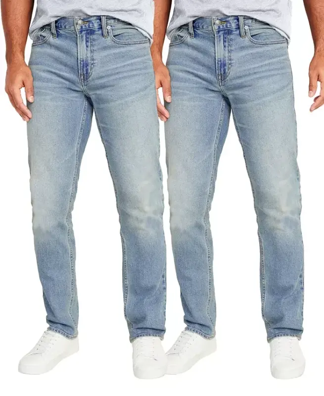 Men's Flex Stretch Slim Straight Jeans, Pack of 2 - 1