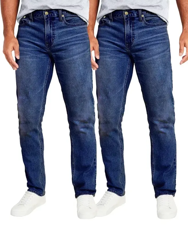 Men's Flex Stretch Slim Straight Jeans, Pack of 2 - 1