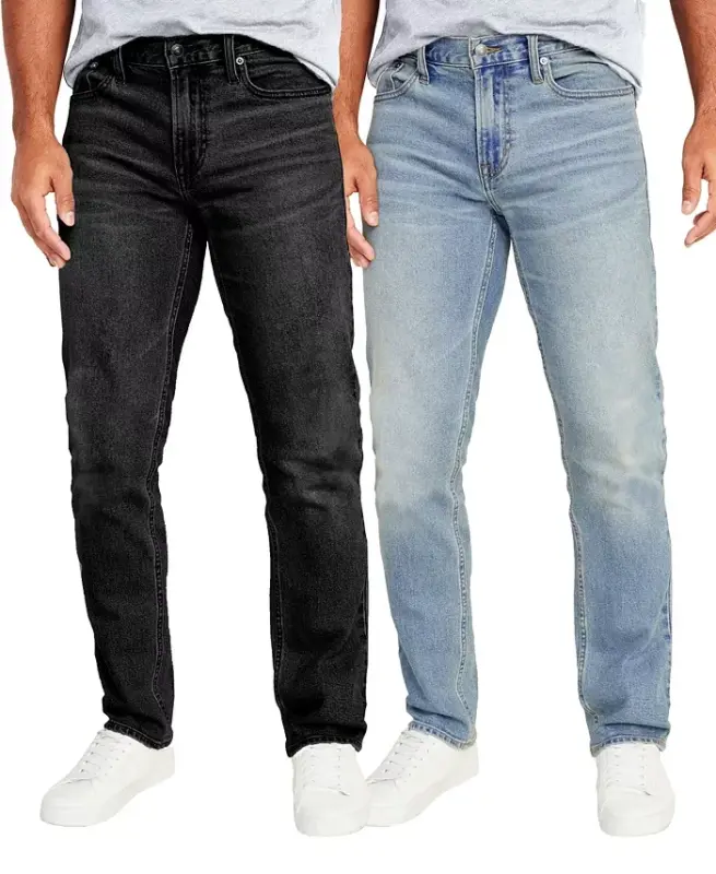 Men's Flex Stretch Slim Straight Jinslar, 2 dona to'plam - 1