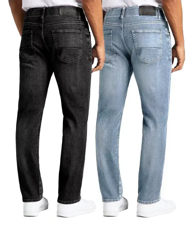 Men's Flex Stretch Slim Straight Jinslar, 2 dona to'plam - 2