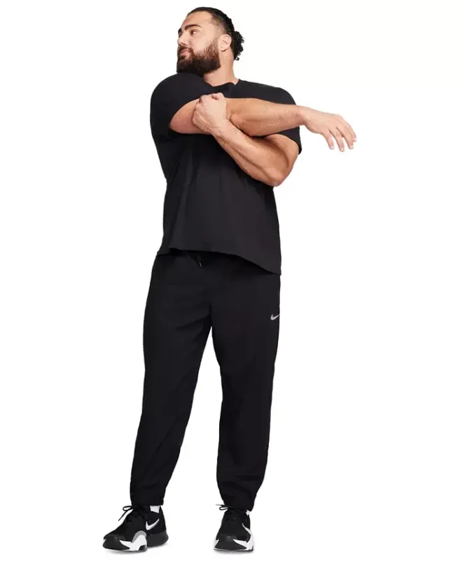 Men's Form Dri-FIT Standard-Fit Tapered-Leg Training Pants -Black/black/(reflective Silv) - 6