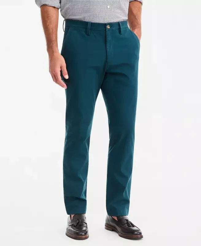 Men's Four-Way Stretch Pants, Created for Modazone - Bottle Green - 1