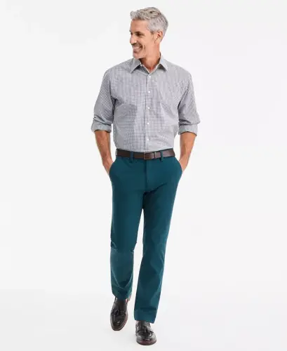 Men's Four-Way Stretch Pants, Created for Modazone - Bottle Green - 3