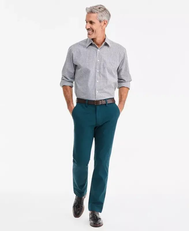 Men's Four-Way Stretch Pants, Created for Modazone - Bottle Green - 3