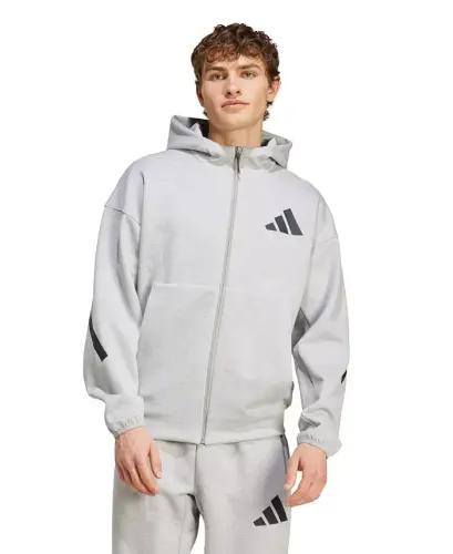 Men's Full Zip Hooded Sweatshirt-Gray heather - 1