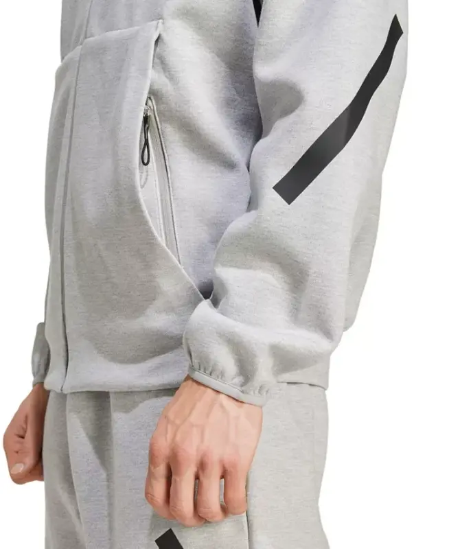 Men's Full Zip Hooded Sweatshirt-Gray heather - 2
