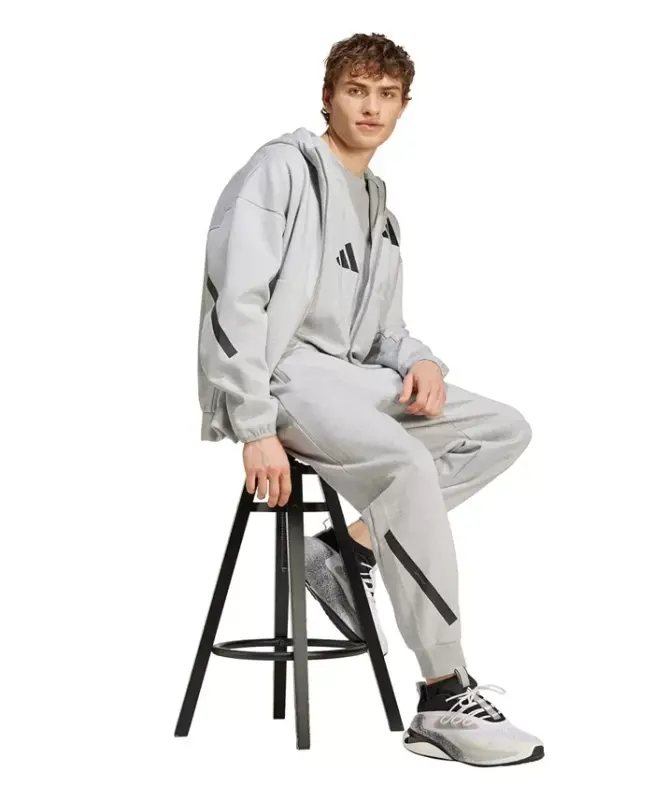 Men's Full Zip Hooded Sweatshirt-Gray heather - 6