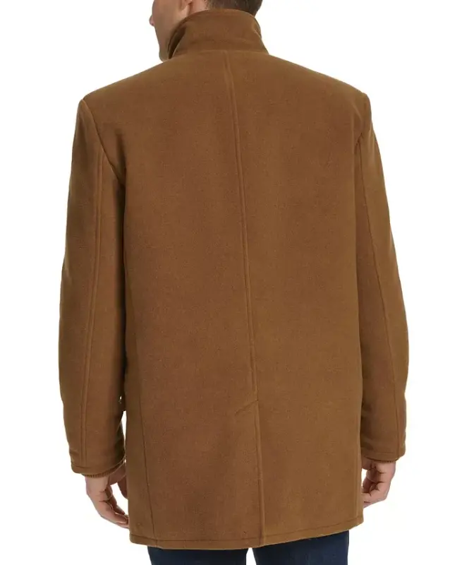 Men's Full-Zip Stand-Collar Car Coat - Camel - 5