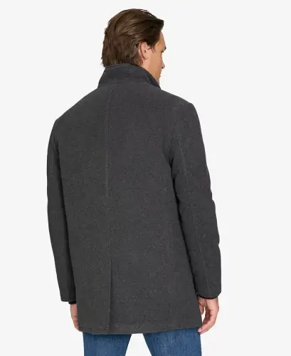 Men's Full-Zip Stand-Collar Car Coat - Charcoal - 7