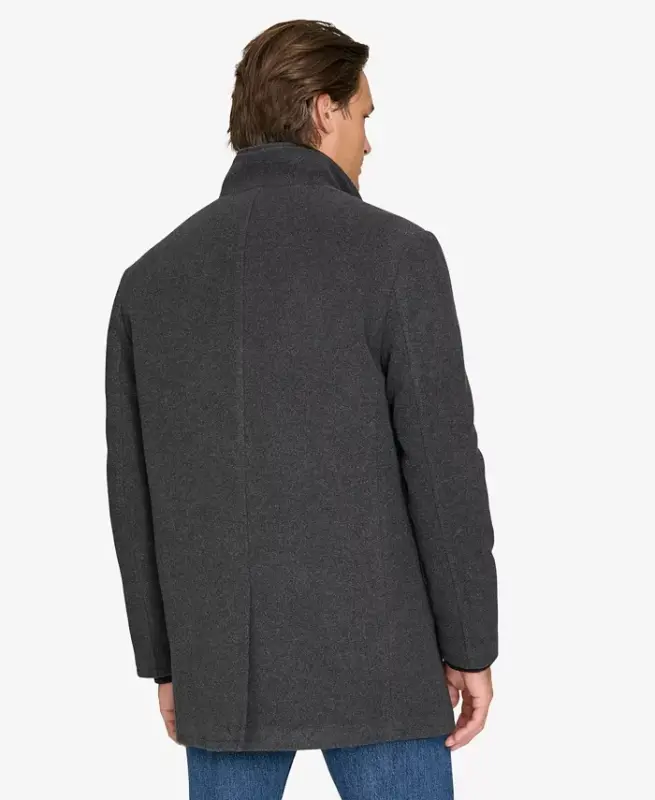 Men's Full-Zip Stand-Collar Car Coat - Charcoal - 7
