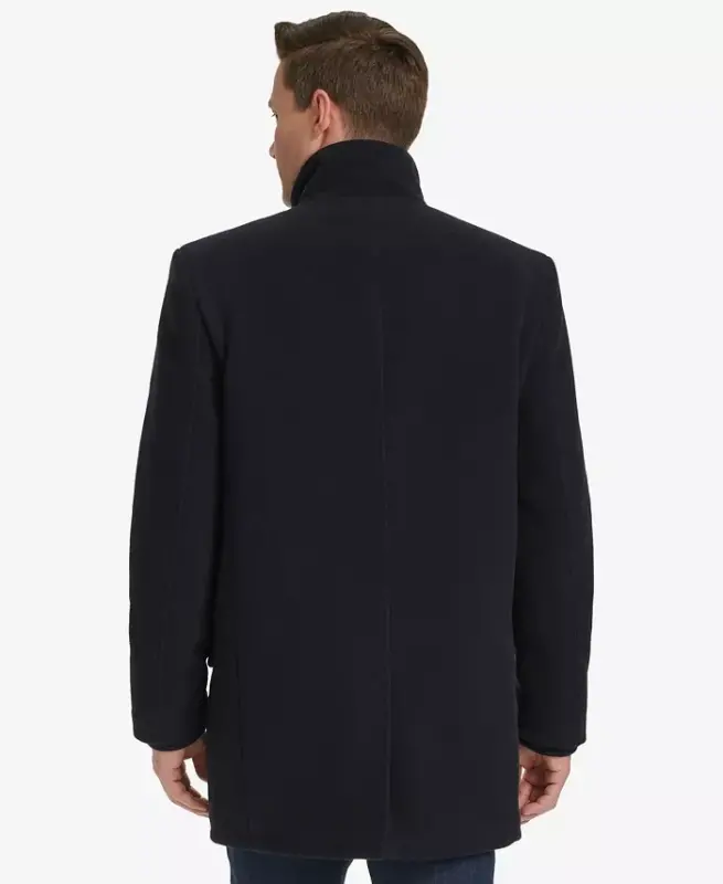 Men's Full-Zip Stand-Collar Car Coat - Navy - 7