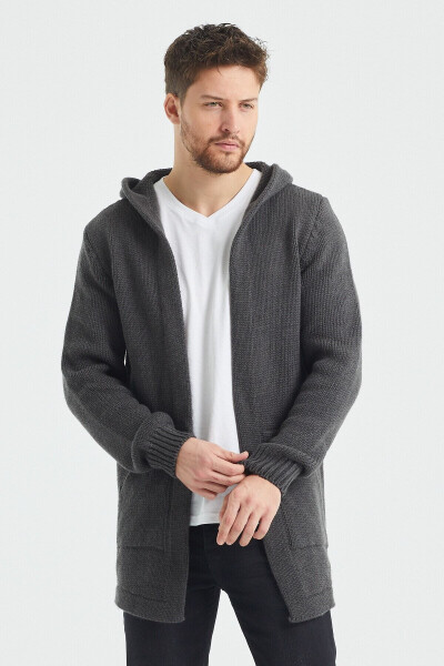 Men's Fume Patterned Knit Cardigan - Hrk8085r01s - TARZ COOL