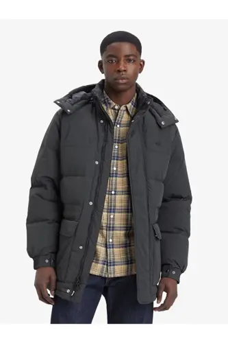Men's Functional Rockridge Black Puffer Long Coat - A8559-000 - 1