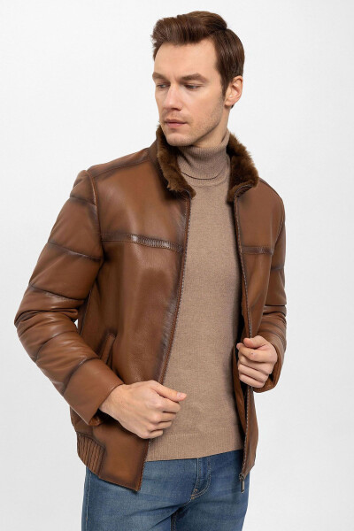 Men's Fur Coat Brown An-7254 - 10