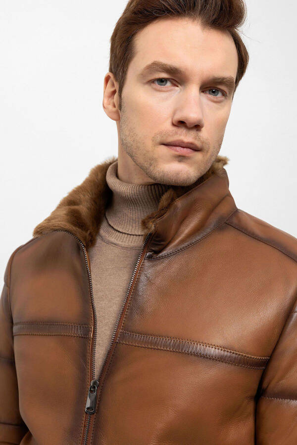 Men's Fur Coat Brown An-7254 - 13