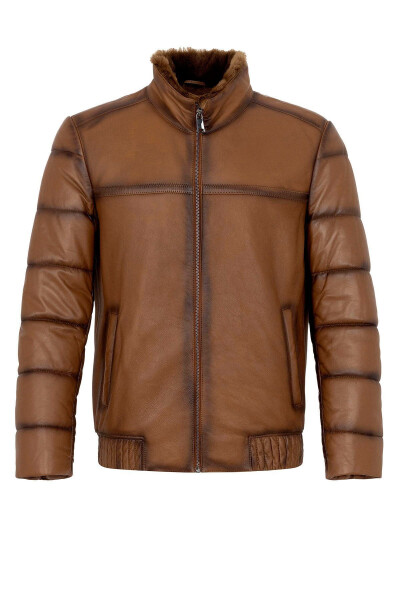 Men's Fur Coat Brown An-7254 - 15