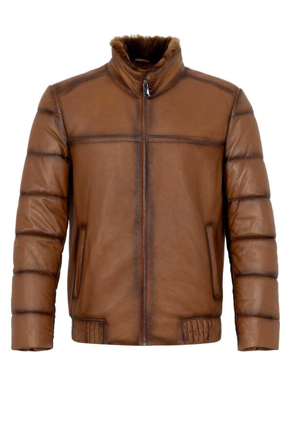 Men's Fur Coat Brown An-7254 - 15