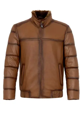 Men's Fur Coat Brown An-7254 - 8