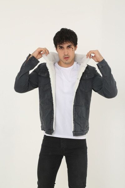 Men's fur-lined denim jacket - 2