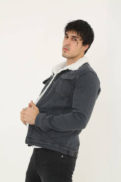 Men's fur-lined denim jacket - 3