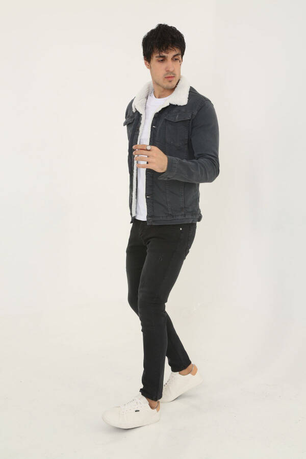 Men's fur-lined denim jacket - 4