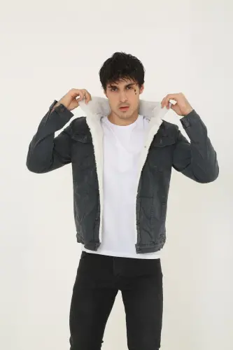 Men's fur-lined denim jacket - COMSTAR (1)