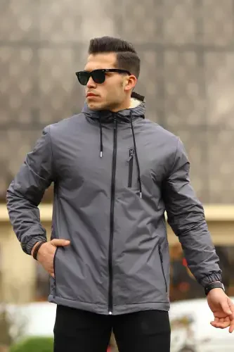 Men's Fur-Lined Waterproof Hooded Pocket Raincoat - COMSTAR (1)