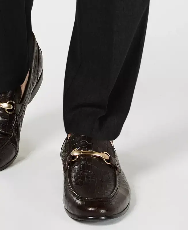 Men's Gabardine Skinny/Extra-Slim Fit Performance Stretch Flat-Front Dress Pants-Black - 5