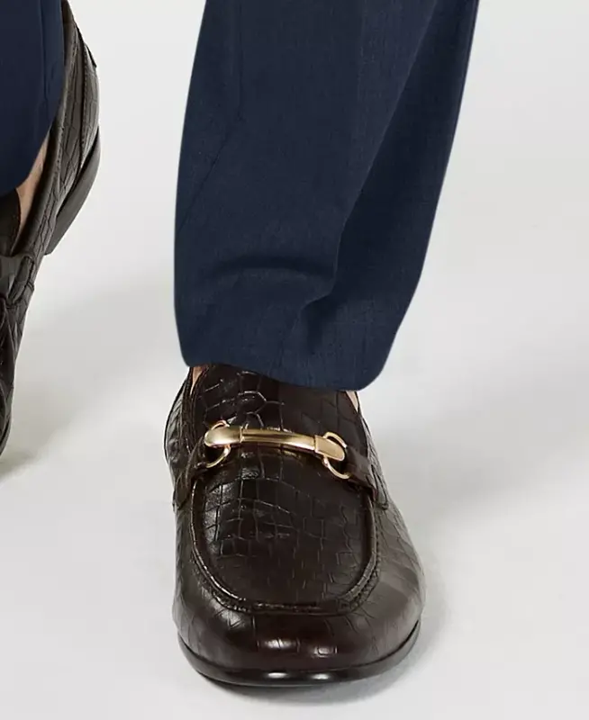 Men's Gabardine Skinny/Extra-Slim Fit Performance Stretch Flat-Front Dress Pants-Blue - 5