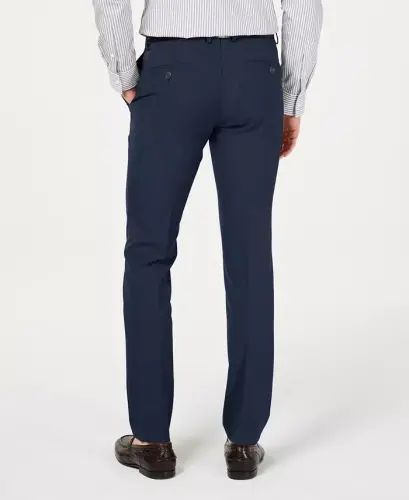 Men's Gabardine Skinny/Extra-Slim Fit Performance Stretch Flat-Front Dress Pants - Blue - KENNETH COLE REACTION (1)