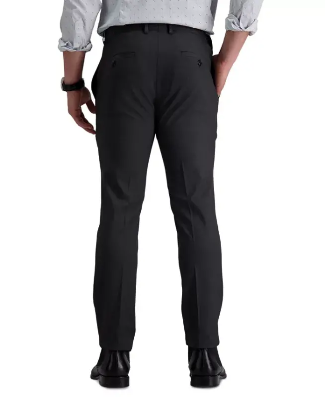 Men's Gabardine Skinny/Extra-Slim Fit Performance Stretch Flat-Front Dress Pants - Charcoal - 3