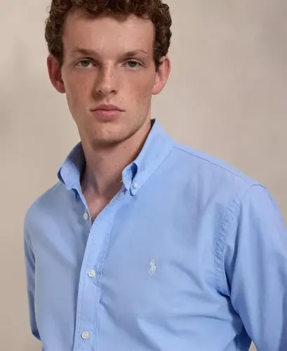 Men's Garment-Dyed Oxford Shirt - AUSTIN BLUE W/WHITE PP - POLO RALPH LAUREN (1)