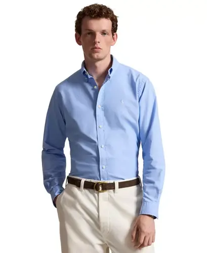 Men's Garment-Dyed Oxford Shirt - AUSTIN BLUE W/WHITE PP - 1