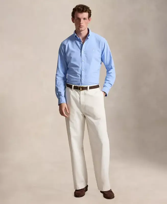 Men's Garment-Dyed Oxford Shirt - AUSTIN BLUE W/WHITE PP - 4