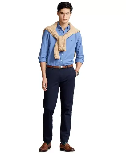 Men's Garment-Dyed Oxford Shirt-Bastille Blue - 4