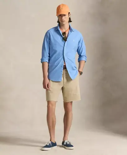 Men's Garment-Dyed Oxford Shirt - Bristol Blue - POLO RALPH LAUREN (1)