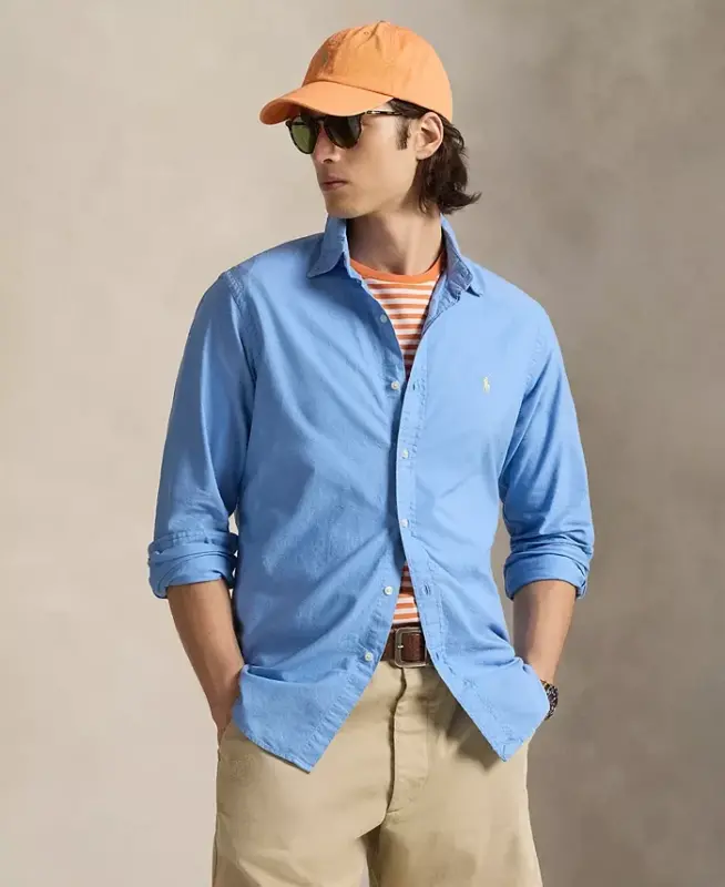 Men's Garment-Dyed Oxford Shirt - Bristol Blue - 1