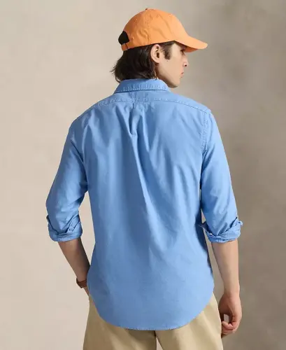 Men's Garment-Dyed Oxford Shirt - Bristol Blue - 4