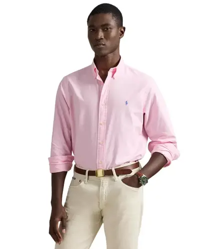 Men's Garment-Dyed Oxford Shirt - Carmel Pink - 1