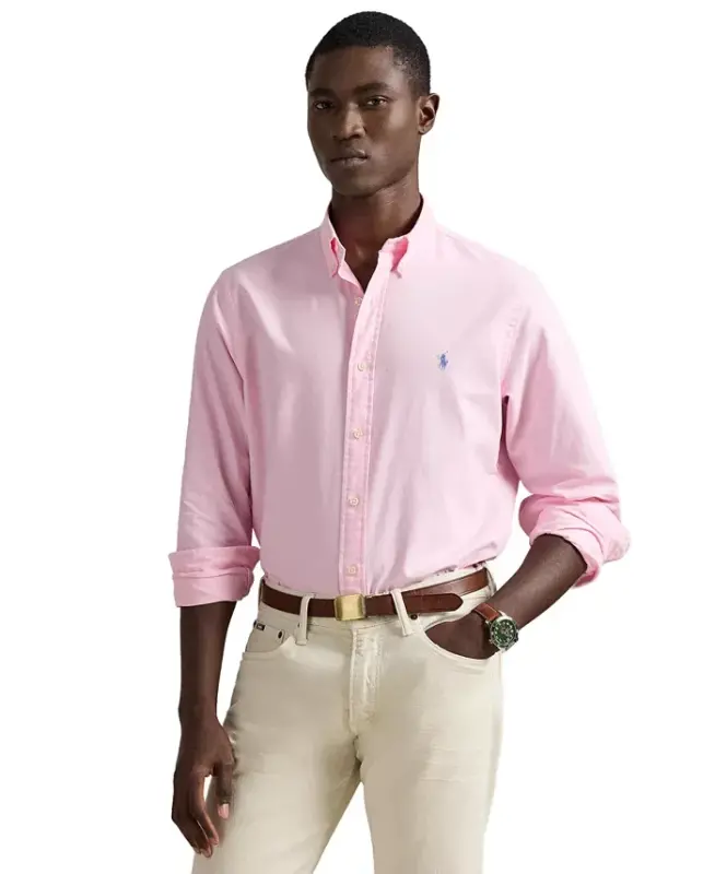 Men's Garment-Dyed Oxford Shirt - Carmel Pink - 1