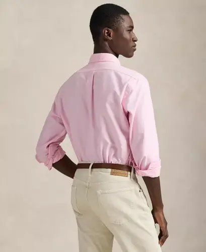 Men's Garment-Dyed Oxford Shirt - Carmel Pink - 3