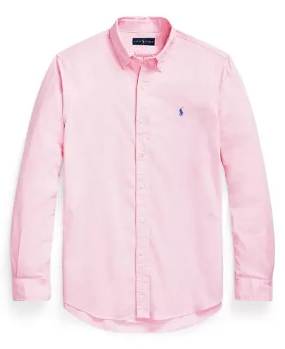 Men's Garment-Dyed Oxford Shirt - Carmel Pink - 4