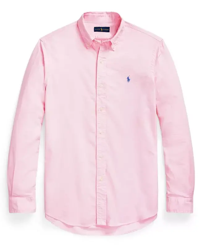 Men's Garment-Dyed Oxford Shirt - Carmel Pink - 4