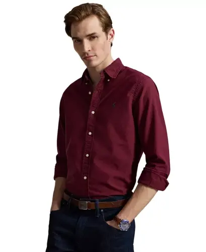 Men's Garment-Dyed Oxford Shirt - Classic Wine - 6